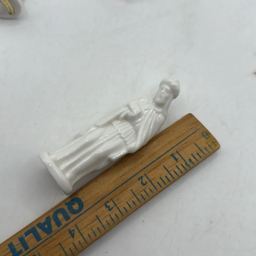 Vintage Small White Ceramic Nativity Figurines Set Christmas Decor Collectible